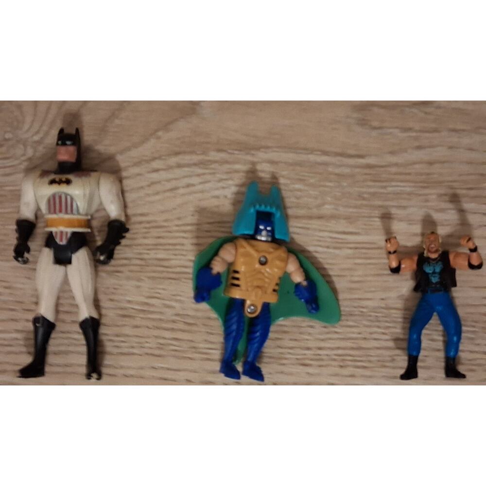 Lot Of 3 AS IS Mixed Lot Of Pre-owned Action Figures WCW BATMAN McDonalds Toys